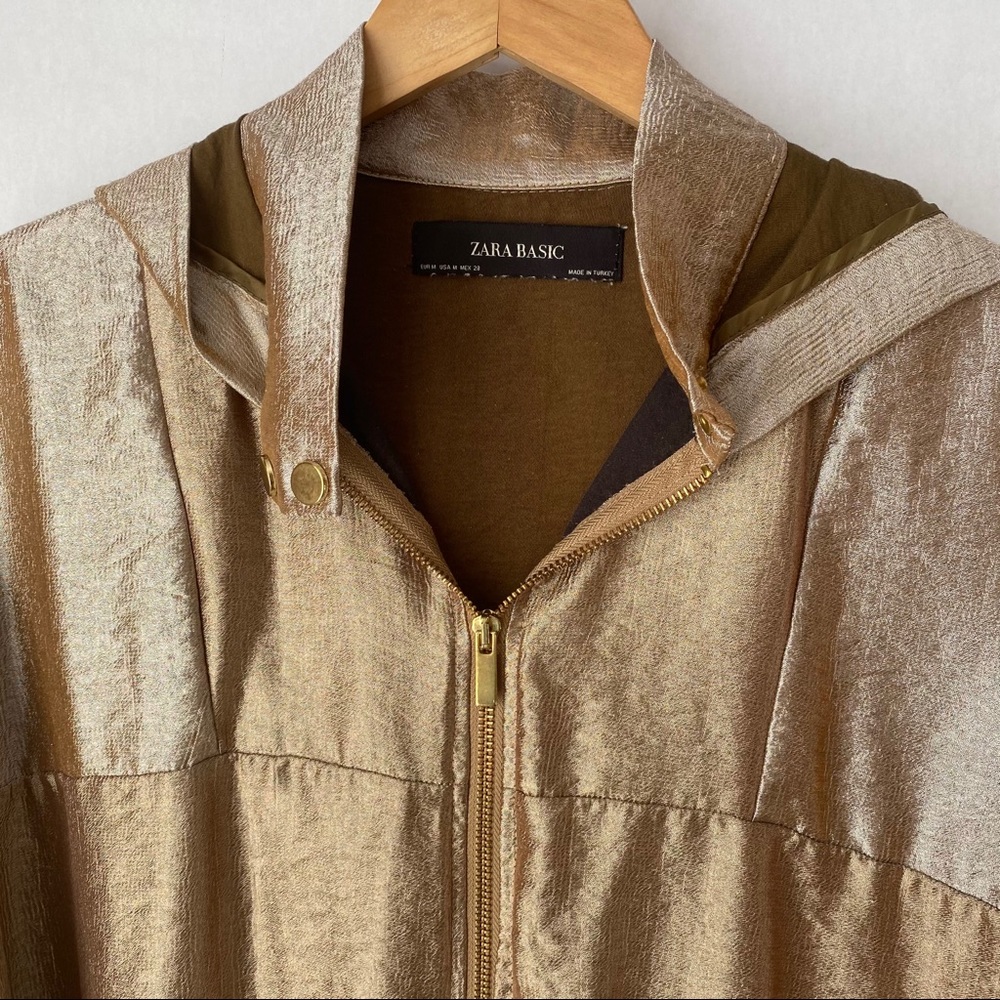 Zara Basic Metallic Hooded Jacket - image 2